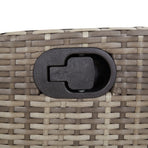 9 Piece Garden Dining Set with Cushions Grey Poly Rattan
