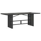 9 Piece Garden Dining Set with Cushions Black Poly Rattan - Extra Image