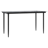 5 Piece Garden Dining Set with Cushions Black Poly Rattan - Close-Up Angle