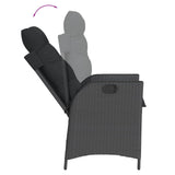 5 Piece Garden Dining Set with Cushions Black Poly Rattan - Top-Down View