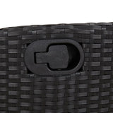 5 Piece Garden Dining Set with Cushions Black Poly Rattan - Close-Up Angle