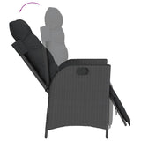 9 Piece Garden Dining Set with Cushions Black Poly Rattan - 45-Degree Angle