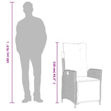 3 Piece Garden Dining Set with Cushions Black Poly Rattan - Extra Image