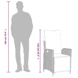 9 Piece Garden Dining Set with Cushions Black Poly Rattan - Extra Image