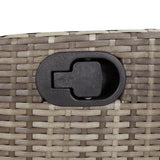 9 Piece Garden Dining Set with Cushions Grey Poly Rattan - Close-Up Angle