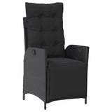 9 Piece Garden Dining Set with Cushions Black Poly Rattan - Top-Down View