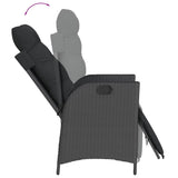 3 Piece Garden Dining Set with Cushions Black Poly Rattan - Top-Down View