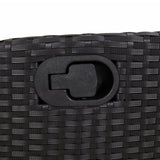 3 Piece Garden Dining Set with Cushions Black Poly Rattan - Rear View