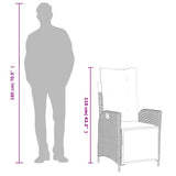 5 Piece Garden Dining Set with Cushions Black Poly Rattan - Extra Image