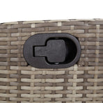5 Piece Garden Dining Set with Cushions Grey Poly Rattan