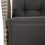 5 Piece Garden Dining Set with Cushions Grey Poly Rattan - 45-Degree Angle