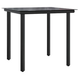 5 Piece Garden Dining Set with Cushions Grey Poly Rattan - Top-Down View