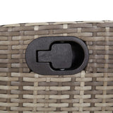 5 Piece Garden Dining Set with Cushions Grey Poly Rattan - Close-Up Angle
