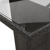 7 Piece Garden Dining Set with Cushions Black Poly Rattan - Rear View