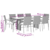 9 Piece Garden Dining Set with Cushions Black Poly Rattan - Close-Up Angle