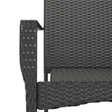 7 Piece Garden Dining Set with Cushions Black Poly Rattan - 45-Degree Angle
