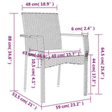 7 Piece Garden Dining Set with Cushions Black Poly Rattan