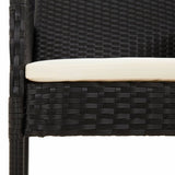 9 Piece Garden Dining Set with Cushions Black Poly Rattan - 45-Degree Angle