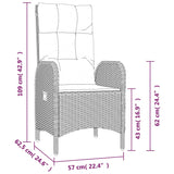 7 Piece Garden Dining Set with Cushions Black Poly Rattan - Low Angle