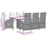 9 Piece Garden Dining Set with Cushions Black Poly Rattan - Close-Up Angle