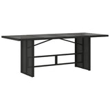 7 Piece Garden Dining Set with Cushions Black Poly Rattan - Top-Down View