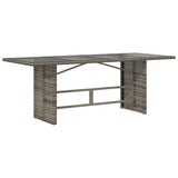 7 Piece Garden Dining Set with Cushions Grey Poly Rattan - Top-Down View