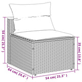5 Piece Garden Sofa Set with Cushions Black Poly Rattan Acacia - Extra Image