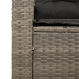 5 Piece Garden Sofa Set with Cushions Grey Poly Rattan Acacia - 45-Degree Angle