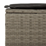 5 Piece Garden Sofa Set with Cushions Grey Poly Rattan Acacia - Rear View