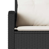 6 Piece Garden Sofa Set with Cushions L-shaped Black Poly Rattan - Extra Image