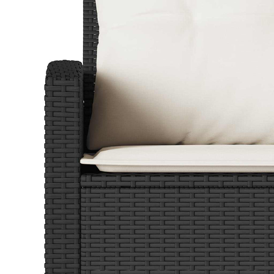 6 Piece Garden Sofa Set with Cushions L-shaped Black