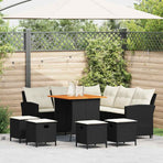 6 Piece Garden Sofa Set with Cushions L-shaped Black