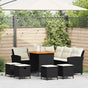 6 Piece Garden Sofa Set with Cushions L-shaped Black
