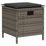 6 Piece Garden Sofa Set with Cushions L-shaped Grey Poly Rattan - 45-Degree Angle