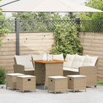 6 Piece Garden Sofa Set with Cushions L-shaped Beige
