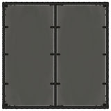 Garden Table with Glass Top Black 90x90x75 cm Poly Rattan