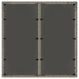 Garden Table with Glass Top Grey 90x90x75 cm Poly Rattan