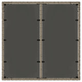 Garden Table with Glass Top Grey 90x90x75 cm Poly Rattan - Close-Up Angle