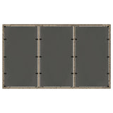 Garden Table with Glass Top Grey 150x90x75 cm Poly Rattan - Close-Up Angle