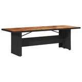 Garden Table with Acacia Wood Top Black 240x90x75 cm Poly Rattan