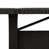 Garden Table with Acacia Wood Top Black 240x90x75 cm Poly Rattan - Low Angle