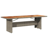 Garden Table with Acacia Wood Top Grey 240x90x75 cm Poly Rattan - Rear View