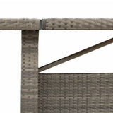 Garden Table with Acacia Wood Top Grey 240x90x75 cm Poly Rattan - Low Angle