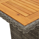 Garden Table with Acacia Wood Top Grey 240x90x75 cm Poly Rattan - Extra Image
