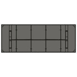 Garden Table with Glass Top Black 240x90x75 cm Poly Rattan - Close-Up Angle