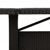 Garden Table with Glass Top Black 240x90x75 cm Poly Rattan - Low Angle