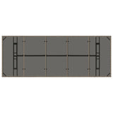 Garden Table with Glass Top Grey 240x90x75 cm Poly Rattan