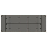 Garden Table with Glass Top Grey 240x90x75 cm Poly Rattan - Close-Up Angle