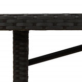 Garden Table with Acacia Wood Top Black 190x80x75 cm Poly Rattan - Extra Image