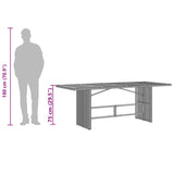 Garden Table with Acacia Wood Top Black 190x80x75 cm Poly Rattan - Extra Image